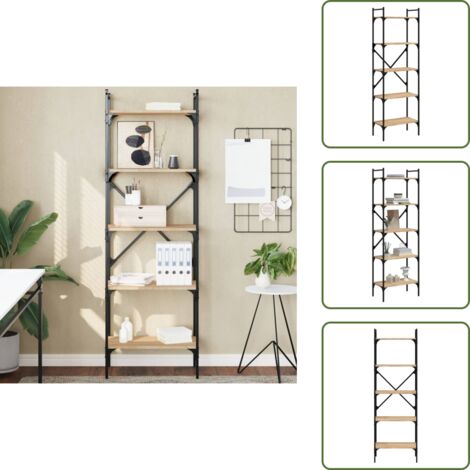 Libreria decorativa - vidaXL Libreria Rovere Sonoma 5 Ripiani 56x31,5x174 cm Multistrato - Libreria per libri