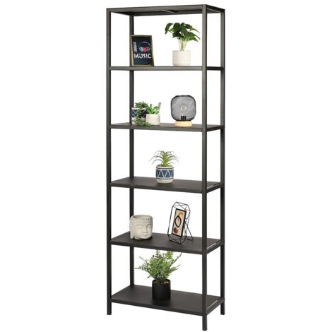 Libreria design a 6 livelli in metallo nero collezione SOHO