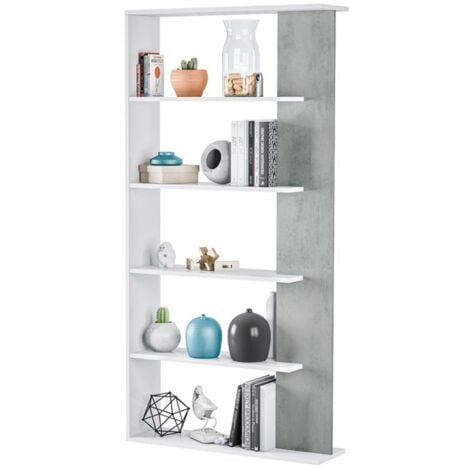 Libreria design aperta bianco cemento cm 90 x 25 x 180 h