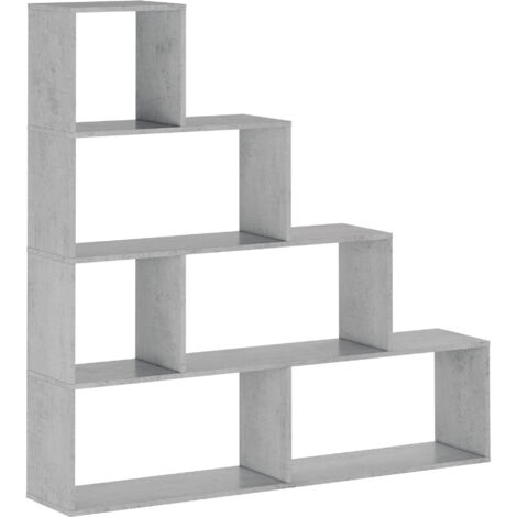 Libreria Design Zig Zag Scaffale Mensola Moderna 6 Vani A Giorni E Ripiani Mobile per Libri per Soggiorno Salotto Camera Studio 143 x 144.9 x 27.9 Cm Grigio Cemento