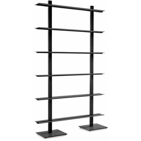 Libreria di design, in metallo, Nero, 120 cm