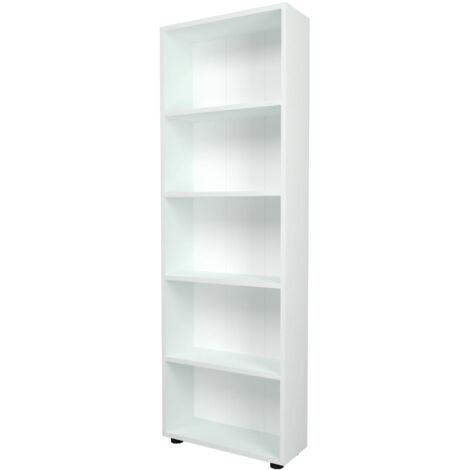 Libreria di design per soggiorno con scaffale in stile originale a 5 livelli 172 x 55 x 20 cm bianco