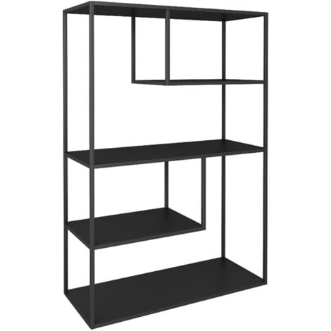Libreria di design per soggiorno mensola stile originale 4 livelli in acciaio nero 030006487
