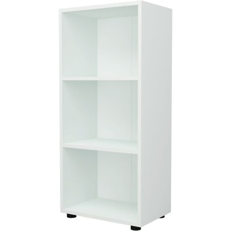 Libreria di design per soggiorno scaffale stile originale con 3 livelli 108 x 49 x 30 cm bianco 030006515