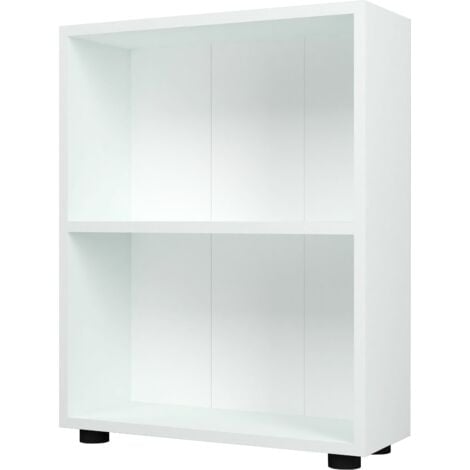 Libreria di design per soggiorno scaffale stile originale su 2 livelli 72 x 55 x 20 cm bianco 030006508