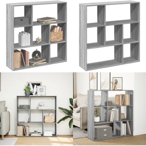 Librería divisor madera ingeniería gris Sonoma 102x29x103,5 cm - Estantería madera - Estantería separadora