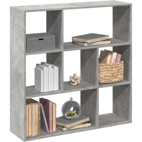 Librería divisora madera gris hormigón 102x29x103,5 cm