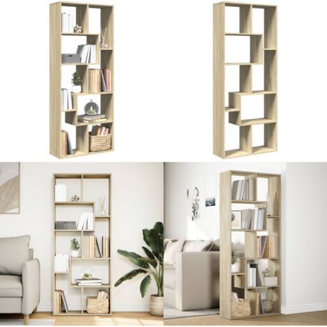 Librería divisora madera ingeniería roble Sonoma 67x25x161,5 cm - Estantería madera - Almacenamiento organizado