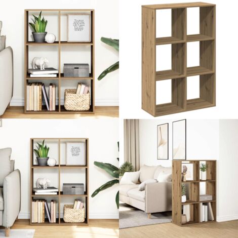 Librería divisora madera roble artisan 69,5x29x103,5 cm - Estantería de madera - Estantería de roble