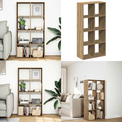 Librería divisora madera roble artisan 69,5x29x137,5 cm - Estantería de madera - Estantería de roble