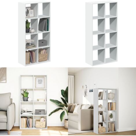 Libreria divisoria bianca 69,5x29x137,5 cm in legno ingegnerizzato - Archiviazione - Design geometrico