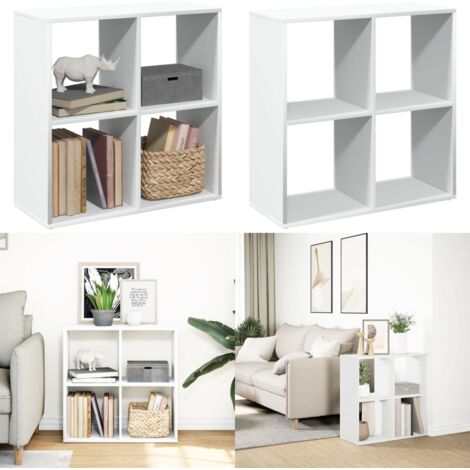 Libreria divisoria bianca 69,5x29x69,5 cm in legno ingegnerizzato - Archiviazione - Design geometrico