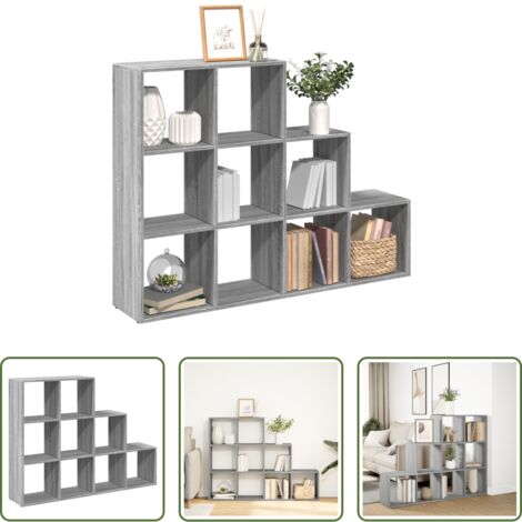 Libreria divisoria -  Libreria 3 Ripiani Grigio Sonoma 137,5x29x103,5 cm Truciolato