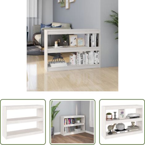 Libreria divisoria -  Libreria/Divisorio Bianco 100x30x71,5 cm Legno Massello di Pino