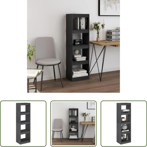 Libreria divisoria -  Libreria/Divisorio Grigio 40x30x135,5 cm Legno Massello di Pino