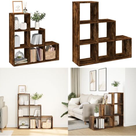 Libreria Divisorio 3Ripiani Rovere Fumo 99x29x99cm Truciolato - Scaffale porta oggetti - Truciolato