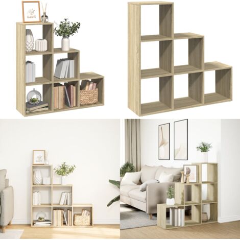 Libreria Divisorio 3Ripiani Rovere Sonoma 99x29x99cm Truciolato - Scaffale porta oggetti - Truciolato