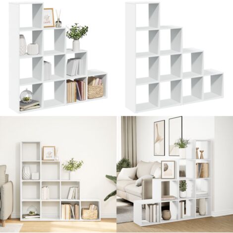 Libreria Divisorio 4 Ripiani Bianca 131,5x29x131,5cm Truciolato - Scaffale porta oggetti - Organizzazione spazio