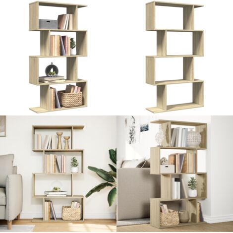 Libreria Divisorio 4 Ripiani Sonoma 70x24x129 cm in Truciolato - Truciolato - Organizzazione spazio