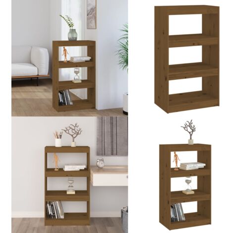 Libreria/Divisorio Ambra 60x30x103,5 cm Legno Massello di Pino - Libreria marrone - Libreria per libri