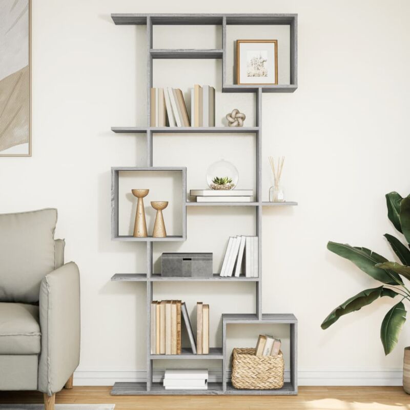 Libreria Grigio Sonoma 92x29x188 cm in Legno Multistrato - Vidaxl