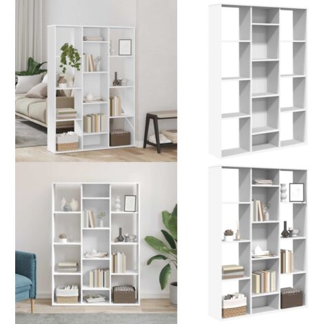 Libreria/Divisorio Bianco 100x24x140 cm in Legno Multistrato - Divisorio in legno - Scaffale per libri