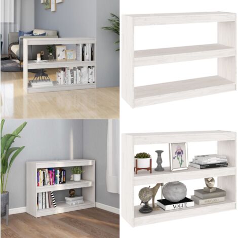 Libreria/Divisorio Bianco 100x30x71,5 cm Legno Massello di Pino - Libreria divisoria - Libreria in pino