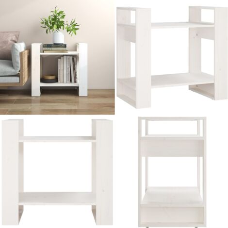 Libreria/Divisorio Bianco 60x35x57 cm in Legno Massello di Pino - Divisorio in legno - Libreria bianca