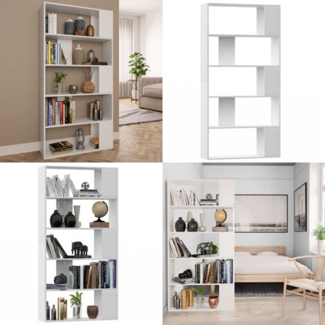 Libreria/Divisorio Bianco 80x24x159 cm in Legno Ingegnerizzato - Libreria bianca - Divisorio per corridoio