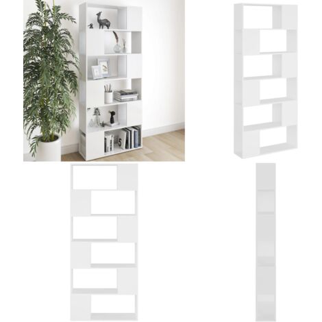 Libreria/Divisorio Bianco 80x24x186 cm in Truciolato - Divisorio - Scaffale