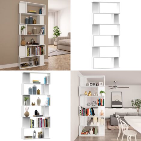 Libreria/Divisorio Bianco 80x24x192 cm in Legno Ingegnerizzato - Libreria da interno - Divisorio per corridoio