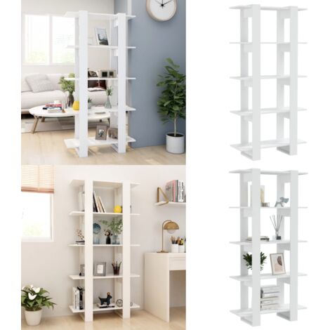 Libreria/Divisorio Bianco 80x30x160 cm in Legno Multistrato - Divisorio - Scaffale per libri