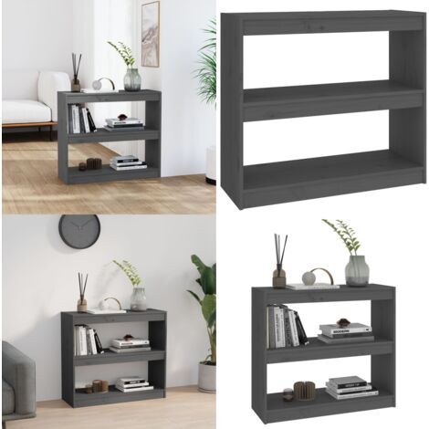 Libreria/Divisorio Grigio 80x30x71,5 cm Legno Massello di Pino - Scaffale per libri - Divisorio