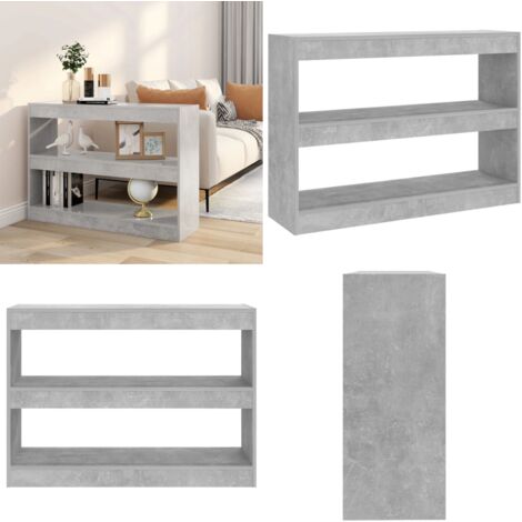 Libreria/Divisorio Grigio Cemento 100x30x72 cm - Libreria per corridoio - Divisorio per corridoio
