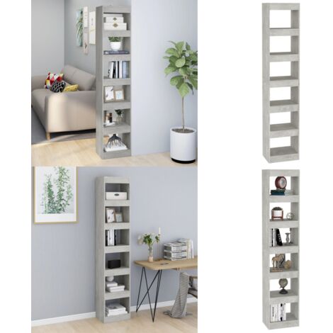 Libreria/Divisorio Grigio Cemento 40x30x198 cm - Scaffale per libri - Divisorio