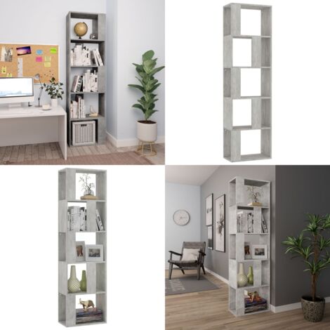 Libreria/Divisorio Grigio Cemento 45x24x159cm Legno Multistrato - Libreria in legno multistrato - Divisorio per corridoio