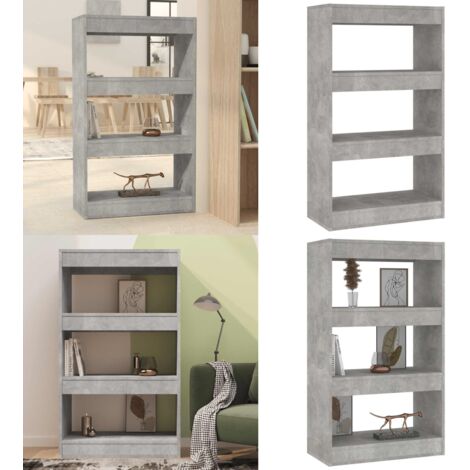 Libreria/Divisorio Grigio Cemento 60x30x103 cm in Truciolato - Libreria grigia cemento - Divisorio per corridoio