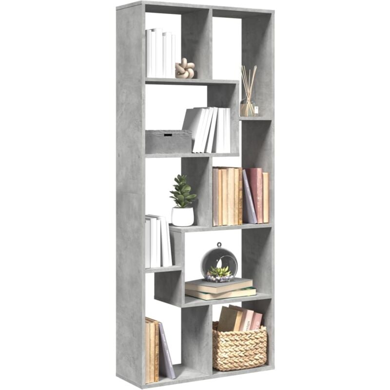 Libreria Divisorio Grigio Cemento 67x25x161,5 cm in Truciolato