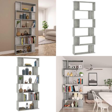 Libreria/Divisorio Grigio Cemento 80x24x192cm Legno Ingegnerizzato - Libreria in legno ingegnerizzato - Divisorio per corridoio