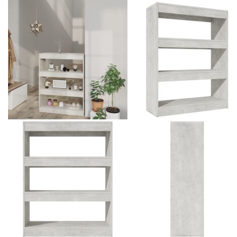 Libreria/Divisorio Grigio Cemento 80x30x103cm Legno Multistrato - Scaffale per libri - Divisorio
