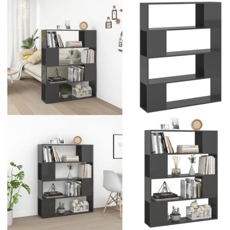 Libreria/Divisorio Grigio Lucido 100x24x124 cm - Scaffale - Armadio