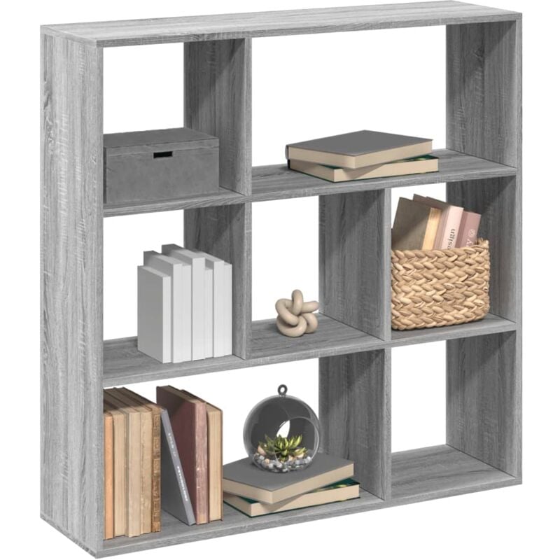 Libreria Divisorio Grigio Sonoma 102x29x103,5 cm in Truciolato