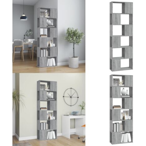 Libreria/Divisorio Grigio Sonoma 60x24x186 cm - Libreria con scomparti - Divisorio per casa