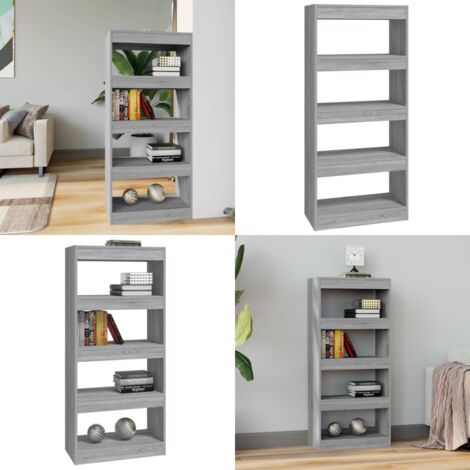 Libreria/Divisorio Grigio Sonoma 60x30x135 cm Legno Multistrato - Scaffale per libri - Divisorio