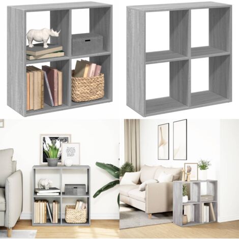 Libreria Divisorio Grigio Sonoma 69,5x29x69,5 cm in Truciolato - Truciolato - Organizzazione spazio