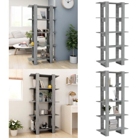 Libreria/Divisorio Grigio Sonoma 80x30x160 cm in Truciolato - Divisorio per corridoio - Scaffale per libri