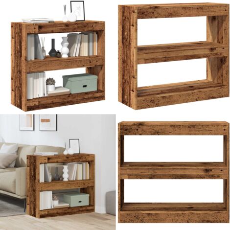 Libreria/Divisorio in Legno Vecchio 80x30x72 cm - Libreria a 2 livelli - Divisorio in legno