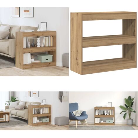 Libreria/Divisorio in Rovere Artigianale 80x30x72 cm - Libreria a 2 livelli - Divisorio in rovere