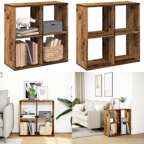 Libreria Divisorio Legno Vecchio 69,5x29x69,5 cm in Truciolato - Scaffale portaoggetti - Truciolato