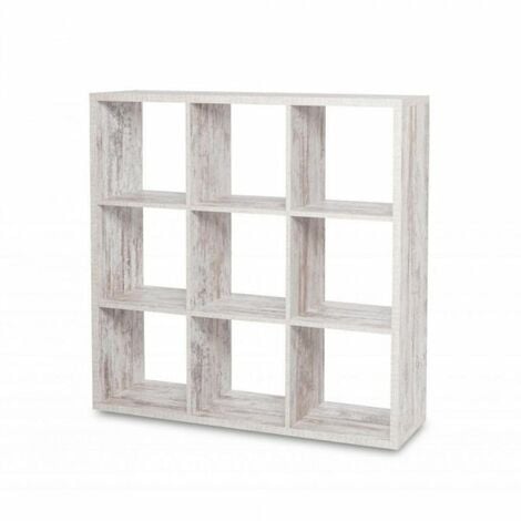 Libreria a cubi 116cm in legno design moderno colore bianco consumato -  Bergamo